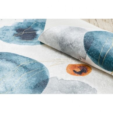 ANDRE 1112 plaunamas kilimas Abstrakcijos vintažas - baltas / mėlyna 3