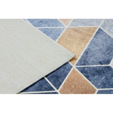 ANDRE 1216 plaunamas kilimas kubas, Geometrinis neslystantis - mėlyna 1