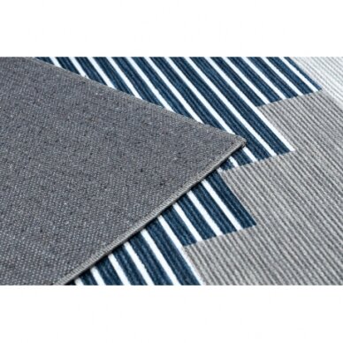ANTIKA 124 tek kilimas, modernus geometrinis skalbiamas - smėlio spalvos / mėlyna 1