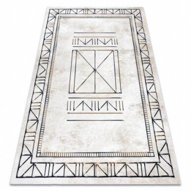 ANTIKA 125 tek kilimas, modernus okvir, graikiškas skalbiamas - smėlio spalvos / pilka