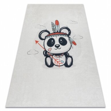 BAMBINO 1129 plaunamas kilimas panda vaikams neslystantis - kremas