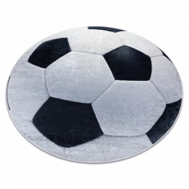 BAMBINO 2139 plaunamas kilimas Futbolo kamuolys, neslystantis - juodas / baltas