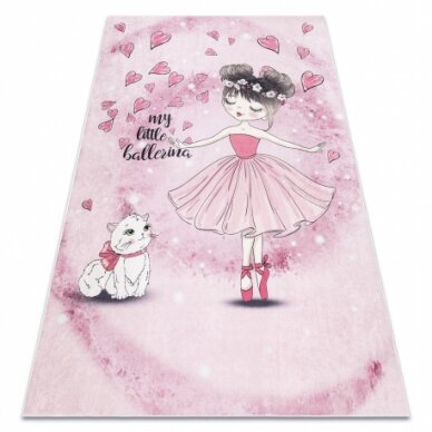 BAMBINO 2185 plaunamas kilimas Balerina, kačiukas vaikams neslystantis - rožinis