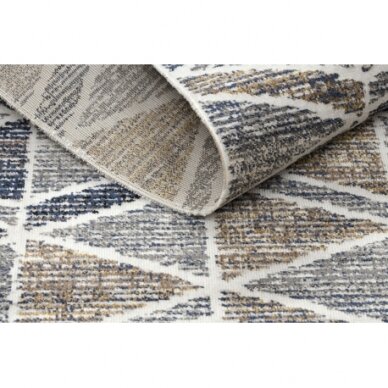 Modernus kilimas MUNDO D7461 rombiniai 3D lauko pilkos/smėlio spalvos 2