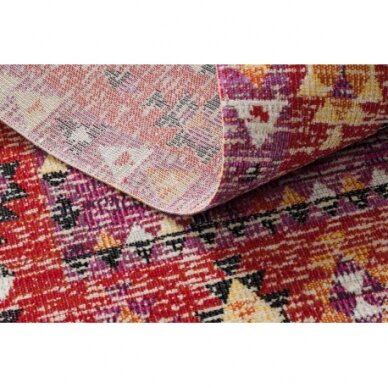 Modernus kilimas MUNDO D7701 rombiniai, boho lauko rožinė / smėlio spalvos 2