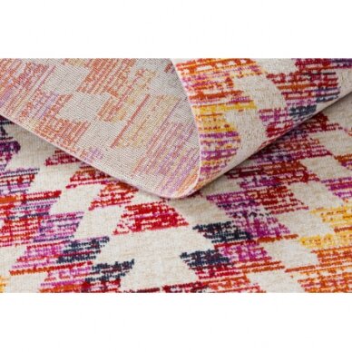 Modernus kilimas MUNDO D7951 rombiniai 3D lauko rožinės / smėlio spalvos 2