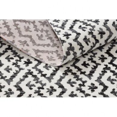 Modernus kilimas MUNDO E0621 geometrinis lauko smėlio spalvos / juoda 2