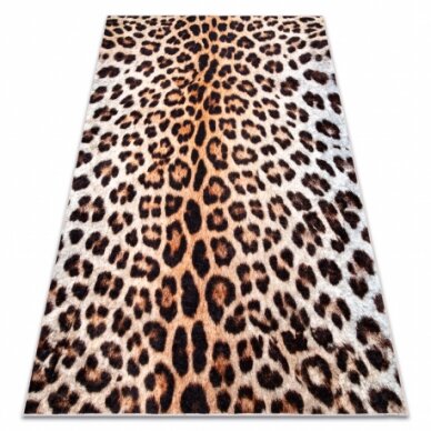 MIRO 51568.804 plaunamas kilimas Leopardo raštas - kreminis / rudas