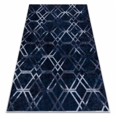 MIRO 51805.802 plaunamas kilimas geometrinis, grotelės - mėlyna