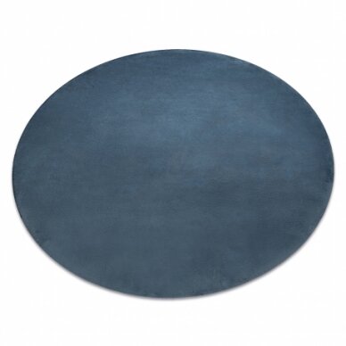 Šiuolaikinis plaunamas kilimas POSH Apskritas kilimas pliušinis, storas neslystantis smėlio mėlyna