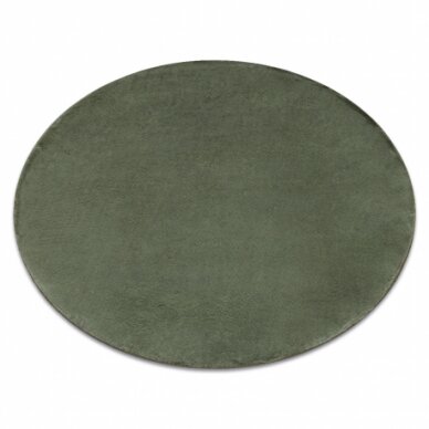 Šiuolaikinis plaunamas kilimas POSH Apskritas kilimas pliušinis, storas neslystantis žalias