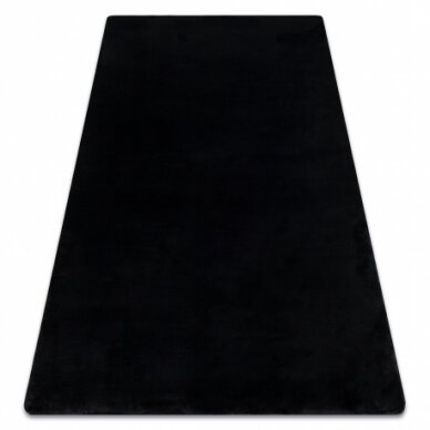 Šiuolaikinis plaunamas kilimas POSH pliušinis, storas neslystantis smėlio juodas
