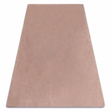 Šiuolaikinis plaunamas kilimas POSH pliušinis, storas neslystantis smėlio rožinis