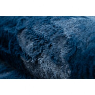 Šiuolaikinis plaunamas kilimas POSH pliušinis, storas neslystantis tamsiai mėlyna 3