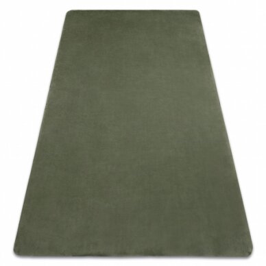 Šiuolaikinis plaunamas kilimas POSH pliušinis, storas neslystantis žalias